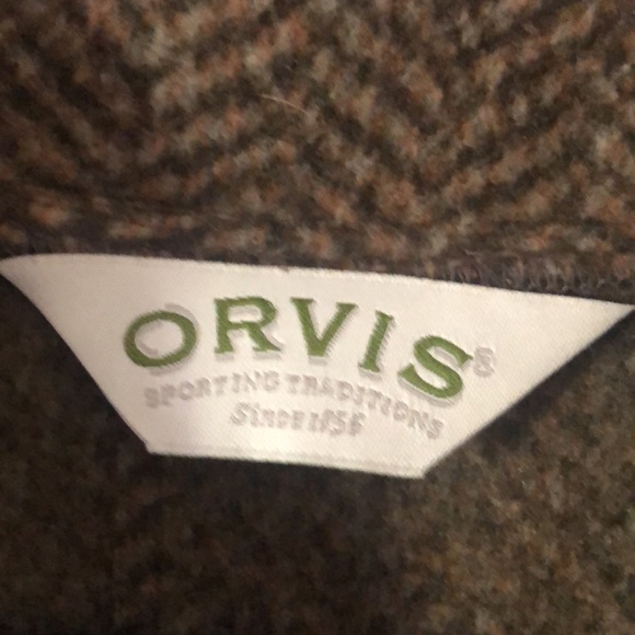 Men’s ORVIS acrylic herringbone pullover drawstring crew neck jacket - Picture 8 of 10